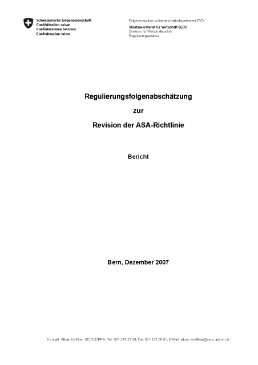 Regulierungsfolgenabschätzung (Dezember 2007)